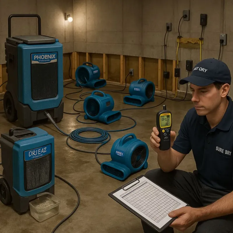 Structural Drying and Dehumidification process in Granby, MO